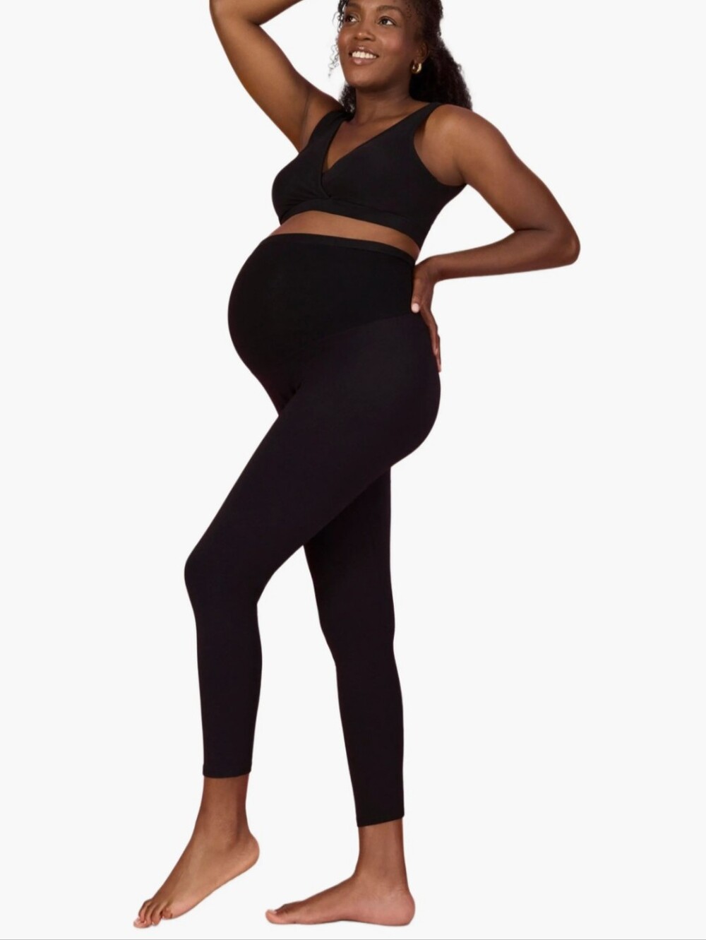 Motherhood Black High-Waist Maternity Leggings Size Large